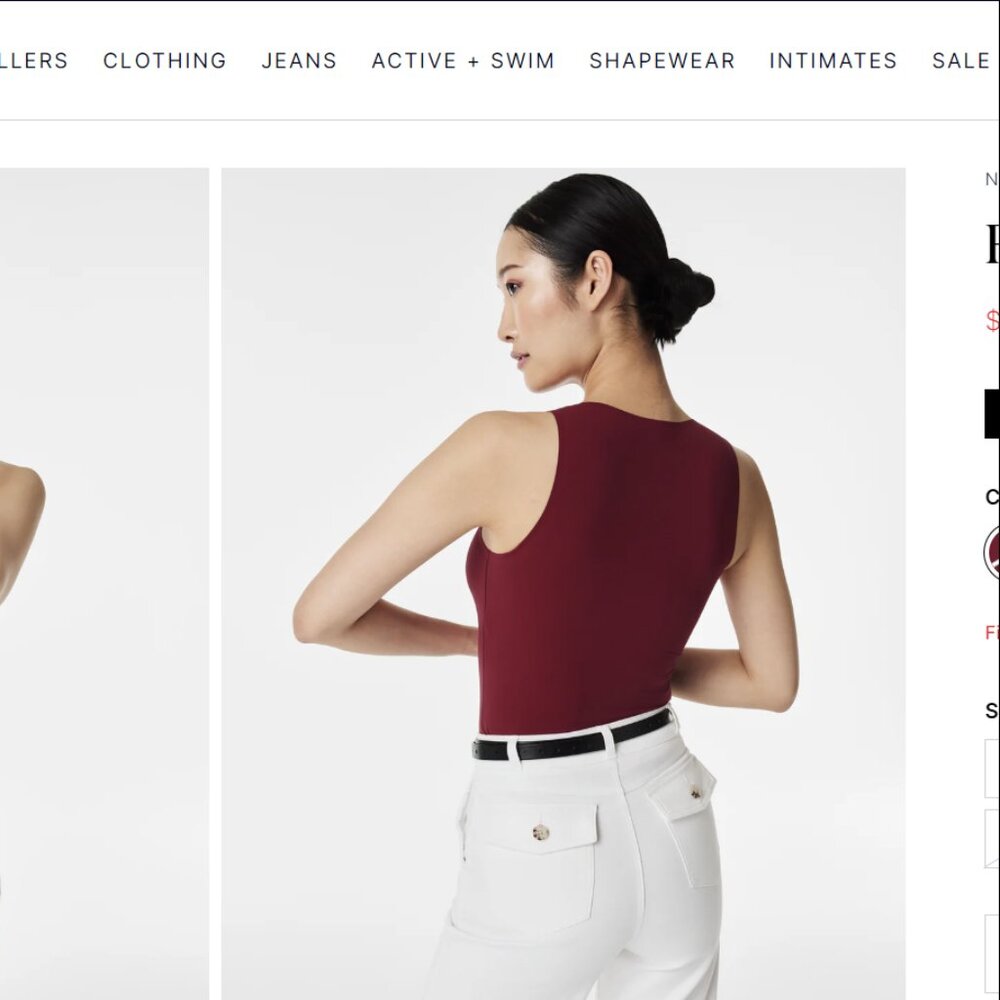 NWT SPANX Fit-to-You V-Neck Tank Red - Picture 4 of 9